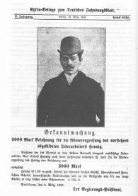 Poster Die Flucht und Verfolgung des Raubmörders Rudolf Hennig über die Dächer von Berlin